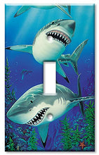 Load image into Gallery viewer, Single Gang Toggle Wall Plate - Sharks
