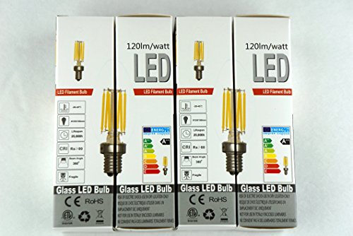 4-3.5W LED Candelabra Bulbs Cool White (4500K) Dimmable UL