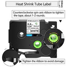 Load image into Gallery viewer, NineLeaf 1 Roll Black on White Heat Shrink Tubes Label Tape Compatible for Brother HSe-221 HSe221 HS221 HS-221 for P-Touch PT1120 PTD200 PT1160 Label Maker - 8.8mm (0.34inch) x 1.5m (4.92ft)
