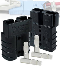 Load image into Gallery viewer, (Pair) Anderson SB50 Connector 50 Amps 2 Pole Black Housing w/ 8 AWG 6331G4
