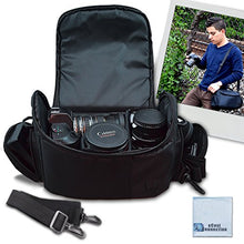 Load image into Gallery viewer, Large Digital Camcorder / Video Padded Carrying Bag / Case, Large For Canon VIXIA XC10, EOS C100 Mark II, HF R62, VIXIA HF R600, HF G10, G20, G30, M40 &amp; More... + eCostConnection Microfiber Cloth
