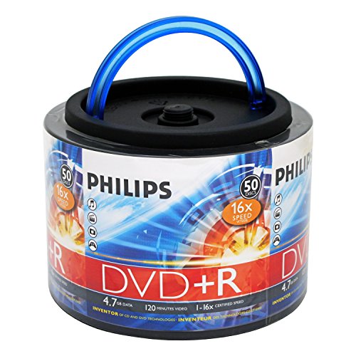 PHILIPS 16x 4.7GB 120-Min DVD+R Media 50-Pack
