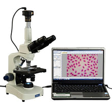 Load image into Gallery viewer, OMAX 40X-2000X Trinocular Phase Contrast Compound Microscope with Interchangable Phase Contrast Kit and 9.0MP USB Camera

