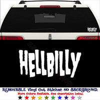 GottaLoveStickerz Hellbilly Hillbilly Removable Vinyl Decal Sticker for Laptop Tablet Helmet Windows Wall Decor Car Truck Motorcycle - Size (05 Inch / 13 cm Wide) - Color (Matte Black)