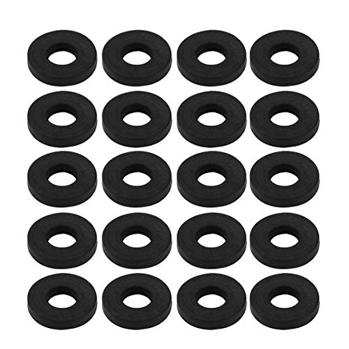 uxcell 20pcs Black Rubber Round Flat Washer Assortment Size 6x14x2.5mm Flat Washer