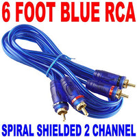 New Samurai Audio 6 FT 2 CH Blue Twisted CAR AMP RCA Cables INTERCONNECT 6FT