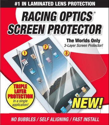 Racing Optics 3 Layer Screen Protector for iPad 2/3/4 with Anti-Glare