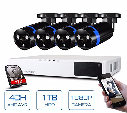 GOWE Security Camera System 4ch CCTV System DVR Security System 4CH 1TB 4 x 1080P Security Camera 2.0mp Camera DIY Kits