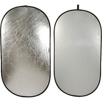 Impact Collapsible Oval Reflector Disc - Silver/White - 41x74