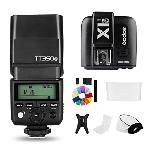 Godox TT350C Mini Flash TTL HSS 1 / 8000s 2.4G Wireless with X1T-C 2.4G Wireless Flash Trigger Transmitter Compatible for Canon