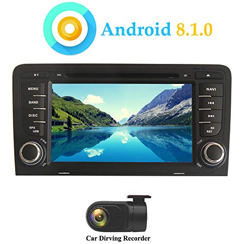 XISEDO Android 8.1.0 Car Stereo 7 Inch in Dash 4-Core Autoradio Head Unit Car GPS Navigation with DVD Player for Audi A3 2003-2011 (with DVR)