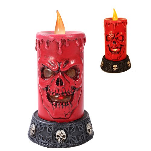 Pacific Giftware 10896 Spooky Devil LED Light Candle Figurine Made of Polyresin, 3