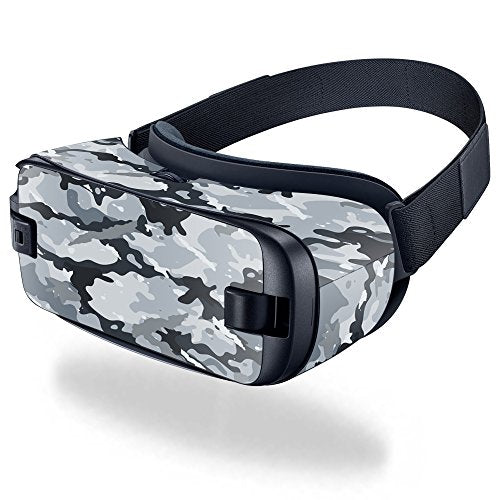 MightySkins Skin Compatible with Samsung Gear VR (2016) wrap Cover Sticker Skins Gray Camouflage