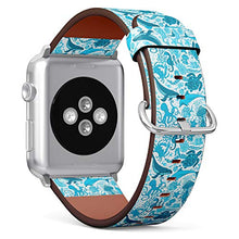 Load image into Gallery viewer, S-Type iWatch Leather Strap Printing Wristbands for Apple Watch 4/3/2/1 Sport Series (38mm) - ?Ocean Underwater Whale, Dolphin, Turtle, Starfish, Crab, Octopus Pattern

