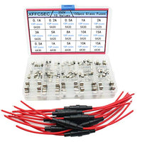 XFFCSEC 10pcs 5x20mm Fuse Holder Inline Screw Type with 18 AWG Wire + 150pcs Quick Blow Glass Tube Fuse Assorted Kit Amp 250V 0.1A,0.2A,0.5A,1A,2A,3A,5A,8A,10A,15A,5x20mm, 0.5A,1A,5A,10A,15A,6x30mm