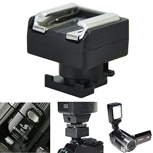 JJC Mini Advanced Shoe to Universal Shoe Adapter Converter Microphone Flash Light Holder for Canon Camcorder VIXIA HF G40 G21 G30 G20 GX10 M56 M52 M30 M31 M32 M300, HF S20 S21 S100 S200, HF200 HF20 21