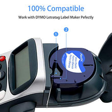 Load image into Gallery viewer, GREENCYCLE Compatible for DYMO 91331 S0721610 LetraTag Refills Plastic Labeling Tape 1/2&quot; x 13ft (12mm x 4m) use in LetraTag Plus LT-100H LT-100T QX 50 XR XM 2000 Label Maker (Black on White, 10 Pack)
