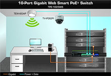 Load image into Gallery viewer, Tren Dnet 10 Port Gigabit Web Smart Po E+ Switch, Tpe 1020 Ws, 8 X Po E+ Gigabit Ports, 2 X Gigabit Ethe
