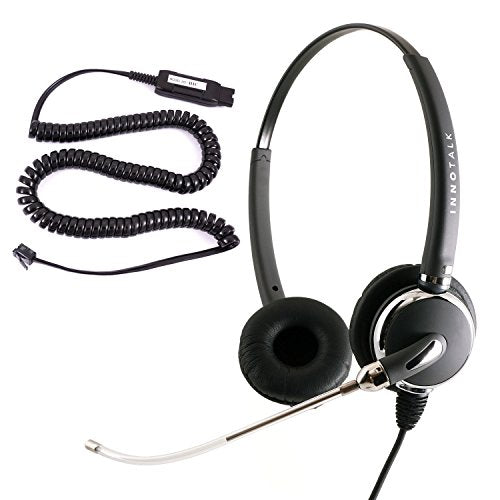Voice Tube Mic Binaural Customer Service Center Phone Headset Compatible with Avaya 4621 4622 4624 4625 4630 5410 5420 5610 Phone - HIC Quick Disconnect Headset