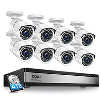 ZOSI H.265+ 1080p 16 Channel Security Camera System, Hybrid 4in1 DVR with Hard Drive 4TB and 8 x 1080p CCTV Bullet Camera Outdoor Indoor with 120ft Long Night Vision and 105Wide Angle, Remote Access