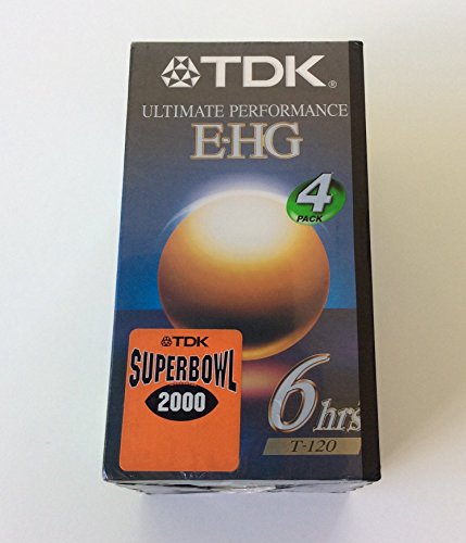 TDK T-120 E-HG Ultimate Performance VHS Tapes (4 Pack)