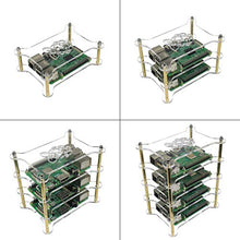 Load image into Gallery viewer, 4 Layers Clear Stackable Case for Raspberry Pi 4 Model B, Pi 3 B+ , Pi 3b Case with Heatsink
