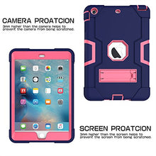 Load image into Gallery viewer, iPad Mini Case, Mini 2 Case, Mini 3 Case, Rugged Kickstand Series - Shockproof Heavy Duty Hybrid Three Layer Armor Defender Kids Child Proof Case Cover for iPad Mini 1/2/3 - Purple Pink
