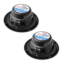 Load image into Gallery viewer, 6.5 Inch Dual Marine Speakers - 2 Way Waterproof and Weather Resistant Outdoor Audio Stereo Sound System with 400 Watt Power, Polypropylene Cone and Butyl Rubber Surround - 1 Pair - PLMR605W (Black)
