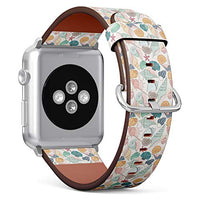 S-Type iWatch Leather Strap Printing Wristbands for Apple Watch 4/3/2/1 Sport Series (38mm) - Summer Paradise Holiday Marine Seashell Pattern