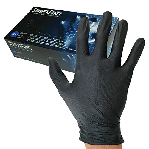 Sempermed BPXL-100 Semperforce Black Nitrile Glove-XL-Box/100, X-Large