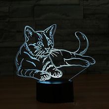 Load image into Gallery viewer, 3D Illusion Lamp Night Light,MUEQU 7 Colors Changing Touch Table Lamp,USB Power,USB Nightlight Home Decor Lamp Desk Lamp Gift for Kids Christmas Nice Gift Home Office Decorations (Cat)
