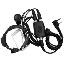 Load image into Gallery viewer, Tenq Professional Tactique Military Police FBI Flexible Throat Mic Microphone Covert Acoustic Tube Earpiece Headset with Finger PTT for Kenwood Pro-Talk XLS TK Two Way Radio 2pin
