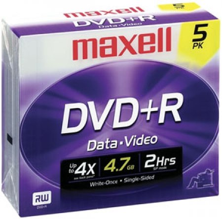 MAXELL DVD+R 4.7GB DVD Recordable Disc (5-Pack)