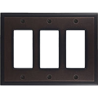 Questech Ambient Satin Metal Composite Switch Plate/Wall Plate/Outlet Cover (Triple Decorator, Oil Rubbed Bronze)