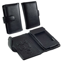 TUFF LUV Faux Leather Wallet Style Case Cover for Cowon Plenue J - MP3 - Black