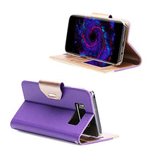 Load image into Gallery viewer, ProCase Galaxy S8 Wallet Case, Flip Kickstand Case with Card Slots Mirror Wristlet, Folding Stand Protective Cover for Galaxy S8 2017 -Purple
