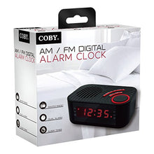 Load image into Gallery viewer, Coby CBCR-100-BLK Digital Alarm Clock with AM/FM Radio and Dual Alarm (Black)
