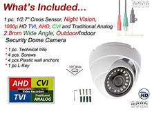 Load image into Gallery viewer, Evertech 1080P Full HD Dome CCTV Security Camera Indoor Outdoor White Metal Casing Night Vision 50ft 4in1-AHD, TVI, CVI, Analog Compatible
