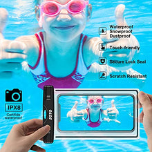 Load image into Gallery viewer, JOTO Universal Waterproof Case, Cellphone Dry Bag for iPhone XS Max XR X 8 7 6S Plus SE 2020, Galaxy S10 S10e S9 S8 Plus/S6/Note 8 6 5 4, Pixel 3 XL/3 HTC LG Sony Nokia Motorola up to 7&quot; -Black
