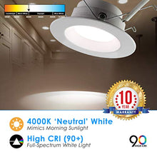 Load image into Gallery viewer, 5/6&quot; inch Dimmable LED Downlight (10 Pack) 15W= 120W Replacement; 1100 Lumens; 120V; CRI&gt;90; JA-8 Compliant, ETL Listed, UL Listed; Easy Install Into Exisiting 5/6&quot; Recessed Can (Cool-White 4000K)
