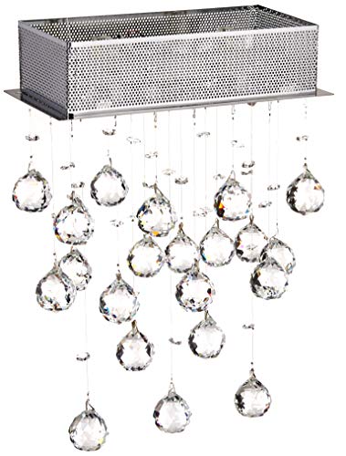 Drops of Rain 2 Light Chrome Flush Mount w/Clear European Crystal/Murano Beads