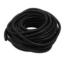 Load image into Gallery viewer, Aexit Black Plastic Tube Fittings 7mm x 10mm Flexible Corrugated Conduit Pipe Hose Tube Microbore Tubing Connectors 17.9m Long
