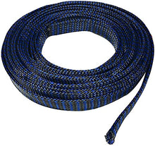 Load image into Gallery viewer, 20 FT 3/4&quot; 19mm Black Blue Expandable Wire Cable Braided Sleeving Sheathing Loom Tubing US
