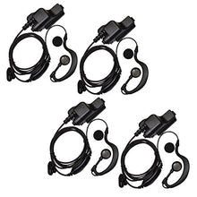 Load image into Gallery viewer, HQRP 4-Pack G Shape Earpiece Headset PTT Mic for EFJohnson 7700, 511X, 512X, 518X + HQRP UV Meter
