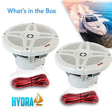 Load image into Gallery viewer, Pyle 6.5 Inch Marine Speakers - Coaxial 2-Way Waterproof Component Speaker Pair | Audio Stereo Sound System with Wireless RF Streaming Support | 6.5&quot; in, 600 Watt PLMRF65SW
