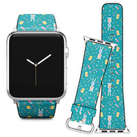 Compatible with Apple Watch (42/44 mm) Series 5, 4, 3, 2, 1 // Leather Replacement Bracelet Strap Wristband + Adapters // Easter