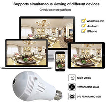 Load image into Gallery viewer, Light Bulb Camera Wifi 1080P HD 360 Fisheye Wireless Security Camera Home LED Light Cameras Motion Detection Night Vision
