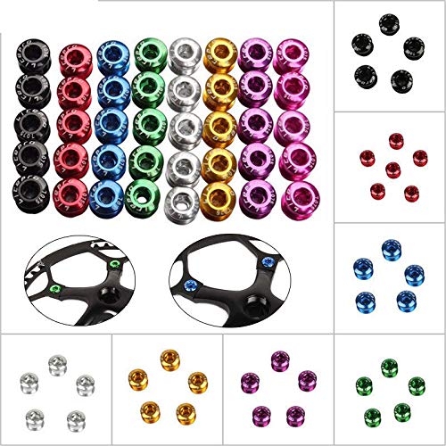 Davitu Connectors - Litepro Bike Chainring Screws Chainwheel Bolts for Single/Double/Triple Speed - (Color: Green, Package: 1pcs, Pins: single speed)