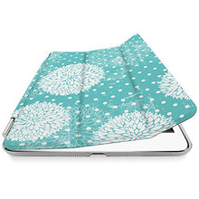 Load image into Gallery viewer, CasesByLorraine Apple New iPad 9.7&quot; (2017) Case, Floral Pattern Turquoise Smart Cover for New iPad 9.7 inch (2017) with auto Sleep &amp; Wake Function - P13
