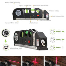 Load image into Gallery viewer, Qooltek Multipurpose Laser Level Laser Line 8 feet Measure Tape Ruler Adjusted Standard and Metric Rulers
